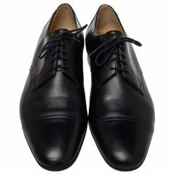 Hermes Black Leather Lace Up Oxfords Size 42 For Men -Deals Hermes Store luxury men hermes used shoes p423779 004