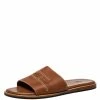 Hermes Brown Leather Flat Sandals Size 40 For Men