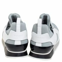 Hermes Grey/White Leather And Fabric Player Sneakers Size 42 For Men -Deals Hermes Store luxury men hermes used shoes p441239 006