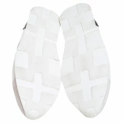 Hermes Grey/White Leather And Fabric Player Sneakers Size 42 For Men -Deals Hermes Store luxury men hermes used shoes p441239 009