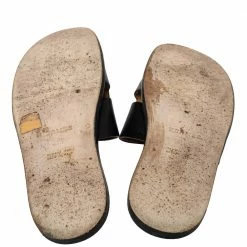 Hermes Black Leather Izmir Slide Sandal Size 42.5 For Men -Deals Hermes Store luxury men hermes used shoes p444078 008