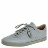 Hermes Grey Textured Leather Quicker Low Top Sneakers Size 44 For Men -Deals Hermes Store luxury men hermes used shoes p449124 010