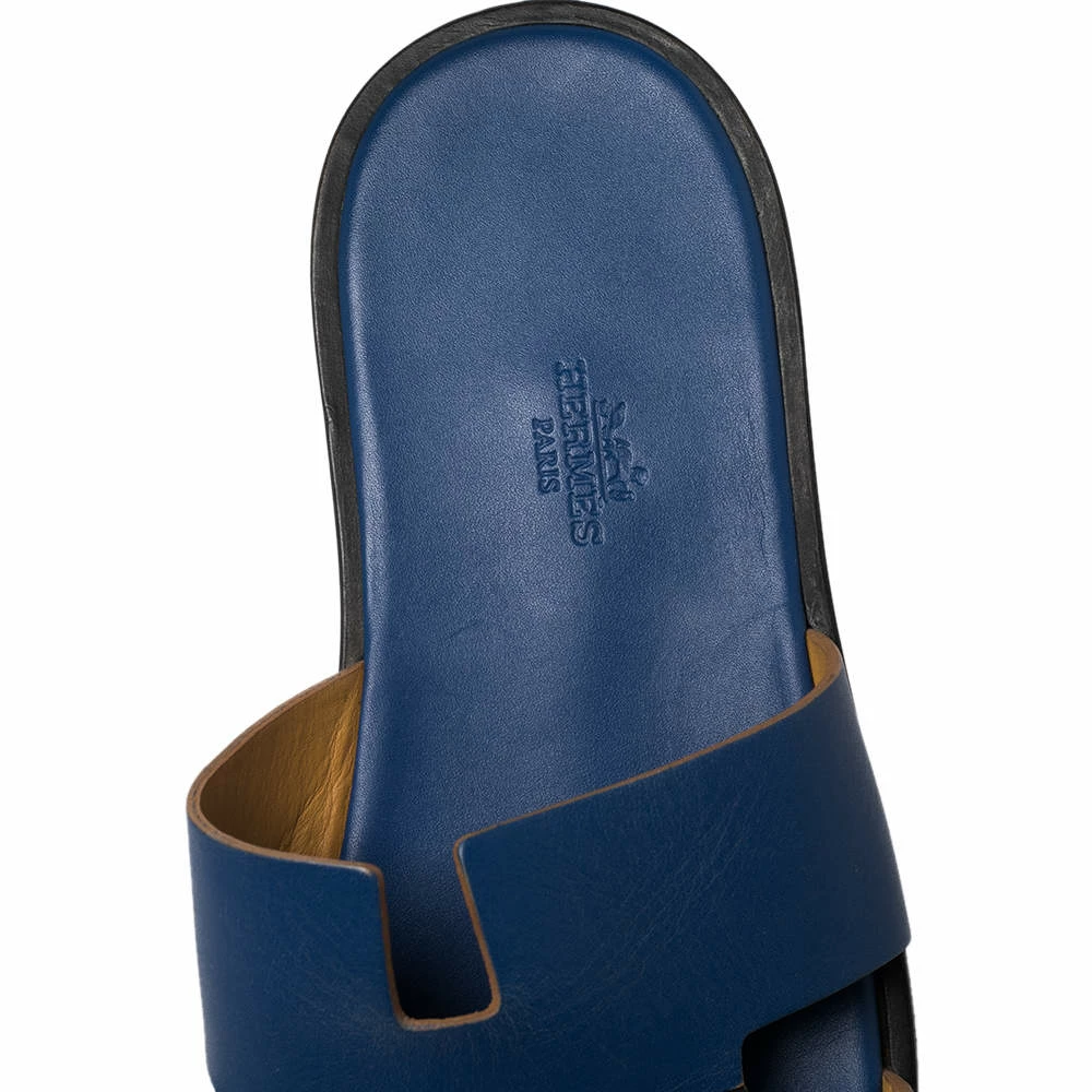 Hermes Blue/Black Textured Izmir Sandals Size 41 For Men 9 Hermes Blue/Black Textured Izmir Sandals Size 41 For Men - Image 7