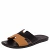 Hermes Tan/Black Leather Izmir Sandals Size 41 For Men -Deals Hermes Store luxury men hermes used shoes p465237 004