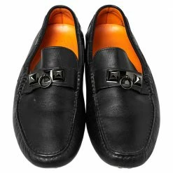 Hermes Black Leather Irving Slip On Loafers Size 41 For Men -Deals Hermes Store luxury men hermes used shoes p465963 003