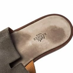 Hermes Hermès Grey Suede Izmir Flats Size 45 For Men -Deals Hermes Store luxury men hermes used shoes p476613 009