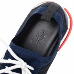 Hermes Blue/Black Knit Fabric And Suede Addict Low Top Sneakers Size 42 For Men -Deals Hermes Store luxury men hermes used shoes p488443 003