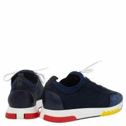 Hermes Blue/Black Knit Fabric And Suede Addict Low Top Sneakers Size 42 For Men -Deals Hermes Store luxury men hermes used shoes p488443 005