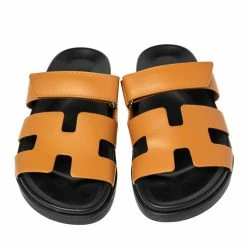 Hermes Brown Leather Chypre Sandals Size 40 For Men -Deals Hermes Store luxury men hermes used shoes p491837 006