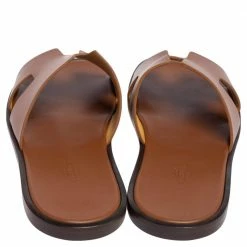 Hermes Brown Leather Izmir Slides Sandals Size 43 For Men 14 Hermes Brown Leather Izmir Slides Sandals Size 43 For Men -Deals Hermes Store luxury men hermes used shoes p492560 006