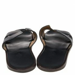 Hermes Hermès Navy Blue Leather Izmir Sandals Size 42 For Men -Deals Hermes Store luxury men hermes used shoes p495174 003