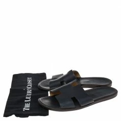 Hermes Hermès Navy Blue Leather Izmir Sandals Size 42 For Men -Deals Hermes Store luxury men hermes used shoes p495174 009