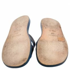 Hermes Hermès Black Leather Izmir Slide Flats Size 42.5 For Men -Deals Hermes Store luxury men hermes used shoes p503146 001