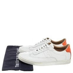 Hermes White Leather Quicker Low Top Sneakers Size 41 For Men -Deals Hermes Store luxury men hermes used shoes p503532 004