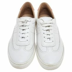 Hermes White Leather Quicker Low Top Sneakers Size 41 For Men -Deals Hermes Store luxury men hermes used shoes p503532 008