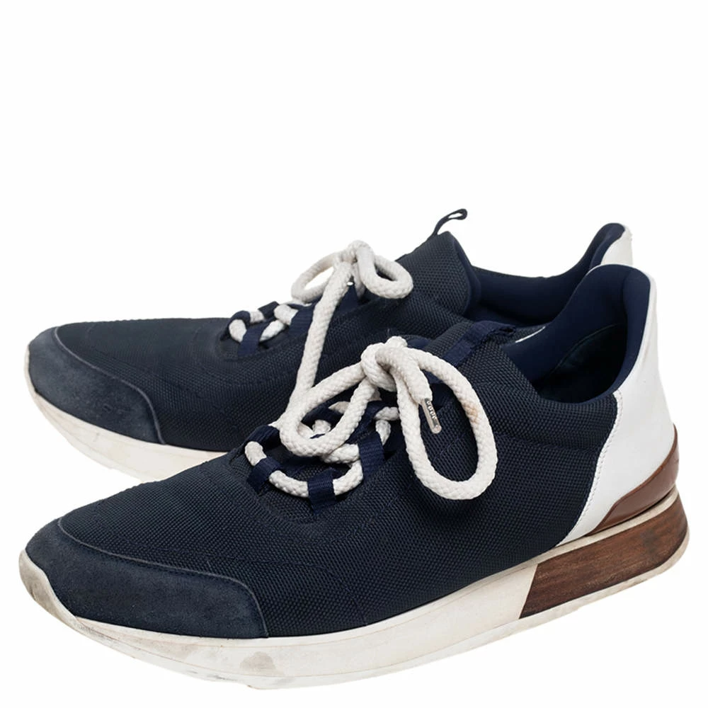 Hermes Hermés Blue/White Fabric And Leather Miles Low Top Sneakers Size 42 For Men 6 Hermes Hermés Blue/White Fabric And Leather Miles Low Top Sneakers Size 42 For Men - Image 4
