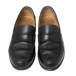 Hermes Black Leather Slip On Loafers Size 46 For Men -Deals Hermes Store luxury men hermes used shoes p531573 005