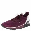 Hermes Burgundy Neoprene And Leather Miles Low Top Sneakers Size 41 For Men
