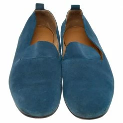 Hermes Blue Suede Milano Slip On Loafers Size 45 For Men -Deals Hermes Store luxury men hermes used shoes p560862 005