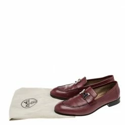Hermes Burgundy Leather Slip On Loafers Size 42 For Men -Deals Hermes Store luxury men hermes used shoes p563223 007