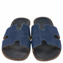 Hermes Hermés Blue Denim Izmir Flat Sandals Size 42 For Men -Deals Hermes Store luxury men hermes used shoes p565059 005
