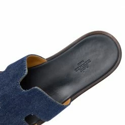 Hermes Hermés Blue Denim Izmir Flat Sandals Size 42 For Men -Deals Hermes Store luxury men hermes used shoes p565059 006