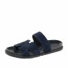 Hermes Hermès Navy Blue Suede Flat Sandals Size 42 For Men