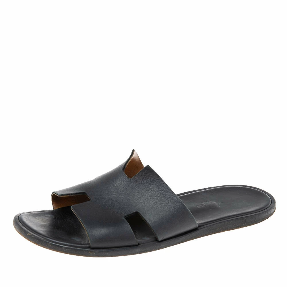 Hermes Black Leather Izmir Slide Sandals Size 41 For Men 3 Hermes Black Leather Izmir Slide Sandals Size 41 For Men