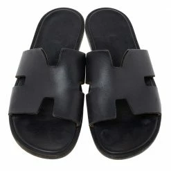 Hermes Black Leather Izmir Slide Sandals Size 41 For Men 12 Hermes Black Leather Izmir Slide Sandals Size 41 For Men -Deals Hermes Store luxury men hermes used shoes p588967 006