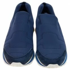 Hermes Blue Neoprene And Leather Slip On Sneakers Size 43.5 For Men -Deals Hermes Store luxury men hermes used shoes p592591 004