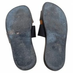 Hermes Black Leather Izmir Flat Sandals Size 47 For Men -Deals Hermes Store luxury men hermes used shoes p600482 009