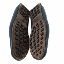 Hermes Navy Blue Leather Bow Detail Driver Loafers Size 41.5 For Men -Deals Hermes Store luxury men hermes used shoes p602066 002