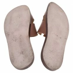 Hermes Tan Leather Izmir Flat Slides Size 46 For Men -Deals Hermes Store luxury men hermes used shoes p609955 003