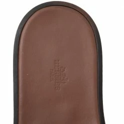 Hermes Tan Leather Izmir Flat Slides Size 46 For Men -Deals Hermes Store luxury men hermes used shoes p609955 010