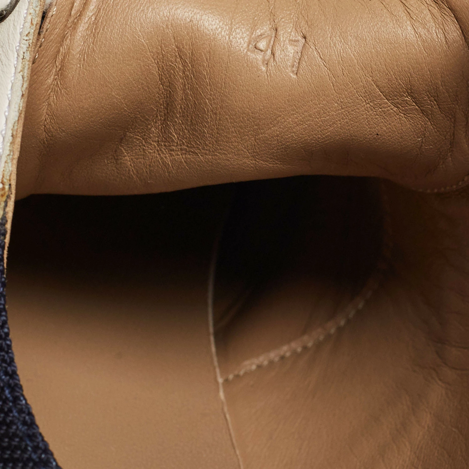 Hermes Navy Blue/White Leather And Canvas Tie Break Low Top Sneakers Size 41 For Men 9 Hermes Navy Blue/White Leather And Canvas Tie Break Low Top Sneakers Size 41 For Men - Image 7