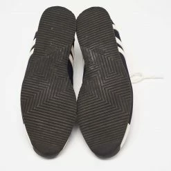 Hermes Navy Blue/White Leather And Canvas Tie Break Low Top Sneakers Size 41 For Men 16 Hermes Navy Blue/White Leather And Canvas Tie Break Low Top Sneakers Size 41 For Men -Deals Hermes Store luxury men hermes used shoes p637760 002