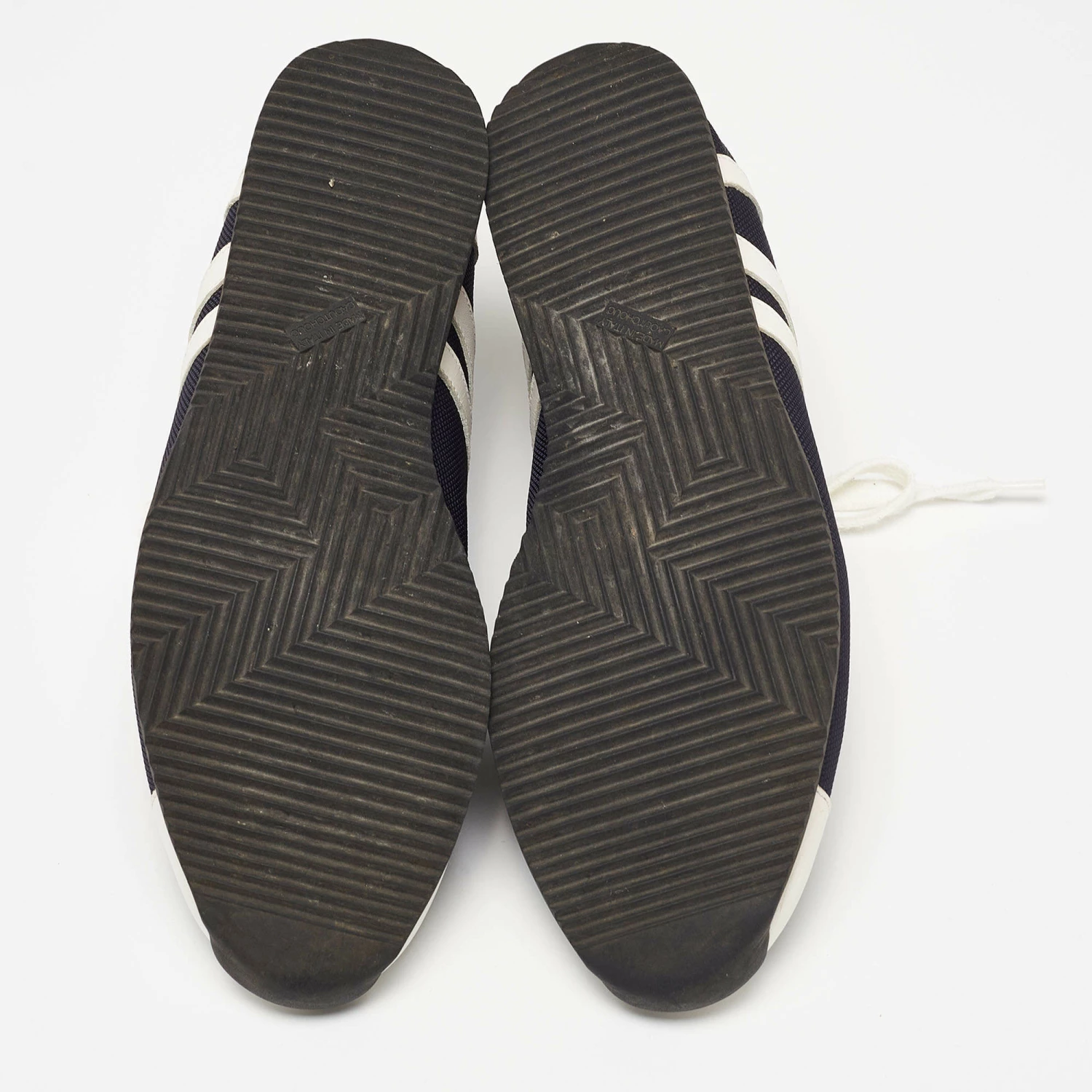 Hermes Navy Blue/White Leather And Canvas Tie Break Low Top Sneakers Size 41 For Men 8 Hermes Navy Blue/White Leather And Canvas Tie Break Low Top Sneakers Size 41 For Men - Image 6