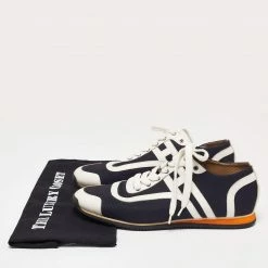 Hermes Navy Blue/White Leather And Canvas Tie Break Low Top Sneakers Size 41 For Men 19 Hermes Navy Blue/White Leather And Canvas Tie Break Low Top Sneakers Size 41 For Men -Deals Hermes Store luxury men hermes used shoes p637760 008