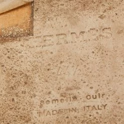 Hermes Light Orange Ostrich Leather Izmir Flat Slides Size 44.5 For Men -Deals Hermes Store luxury men hermes used shoes p642300 003