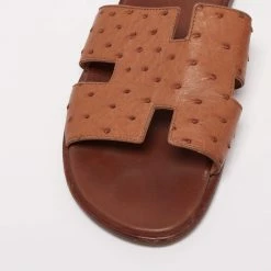 Hermes Brown Ostrich Izmir Sandals Size 42 For Men 17 Hermes Brown Ostrich Izmir Sandals Size 42 For Men -Deals Hermes Store luxury men hermes used shoes p643530 001