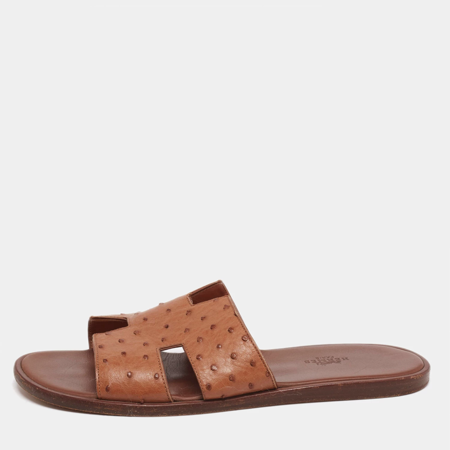 Hermes Brown Ostrich Izmir Sandals Size 42 For Men 3 Hermes Brown Ostrich Izmir Sandals Size 42 For Men