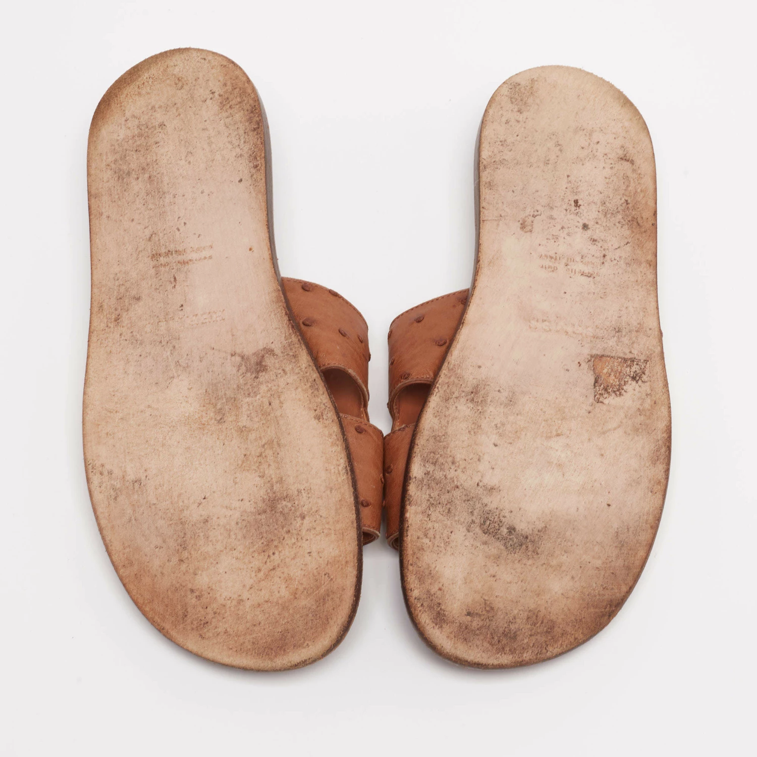 Hermes Brown Ostrich Izmir Sandals Size 42 For Men 8 Hermes Brown Ostrich Izmir Sandals Size 42 For Men - Image 6