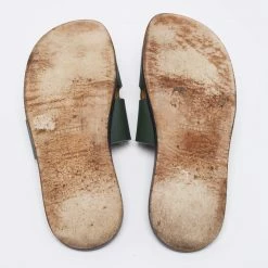 Hermes Green Leather Izmir Flat Sandals Size 43 For Men -Deals Hermes Store luxury men hermes used shoes p646399 002