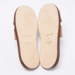 Hermes Brown Leather Izmir Sandals Size 41 For Men -Deals Hermes Store luxury men hermes used shoes p659637 001