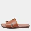 Hermes Brown Leather Izmir Sandals Size 41 For Men -Deals Hermes Store luxury men hermes used shoes p659637 003
