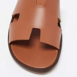 Hermes Brown Leather Izmir Sandals Size 41 For Men -Deals Hermes Store luxury men hermes used shoes p659637 005