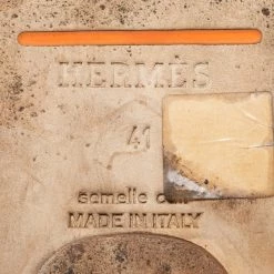 Hermes Cream/Brown Canvas And Leather Flat Sandals Size 41 For Men -Deals Hermes Store luxury men hermes used shoes p663967 003