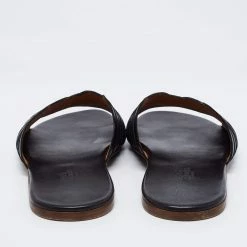 Hermes Black Leather Slide Sandals Size 41 For Men -Deals Hermes Store luxury men hermes used shoes p664082 006