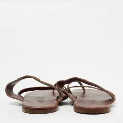 Hermes Brown Suede Ring Toe Flat Sandals Size 41 For Men -Deals Hermes Store luxury men hermes used shoes p664096 006