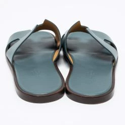 Hermes Grey Leather Izmir Flat Sandals Size 42 For Men -Deals Hermes Store luxury men hermes used shoes p667147 004